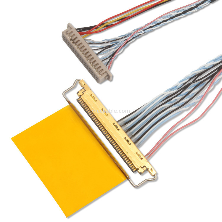 1.25mm 0.5mm Lvds کابل کواکسیال Df13 30ds 1.25 تا 20453-240T-03 0.5mm پیچ