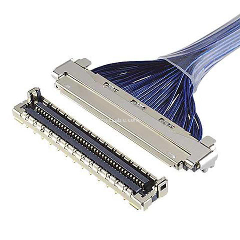 0.4 میلی متر سفارشی  20788 20679 30 پین 40 پین 50 پین 60 پین اتصال میکرو کواکسیال کابل Emi Shield Lvds