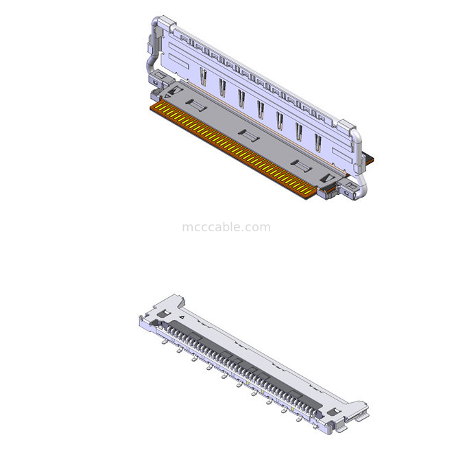 جهت جفت گیری افقی 20856-050T-01 FFC کابل کواکسیال 50P 0.4mm pitch سفارشی شده OEM / ODM