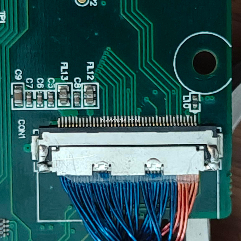طول سفارشی LVDS Micro Coaxial Cable 0.4mm 20453z-030 SD به 20347 با قفل مکانیکی