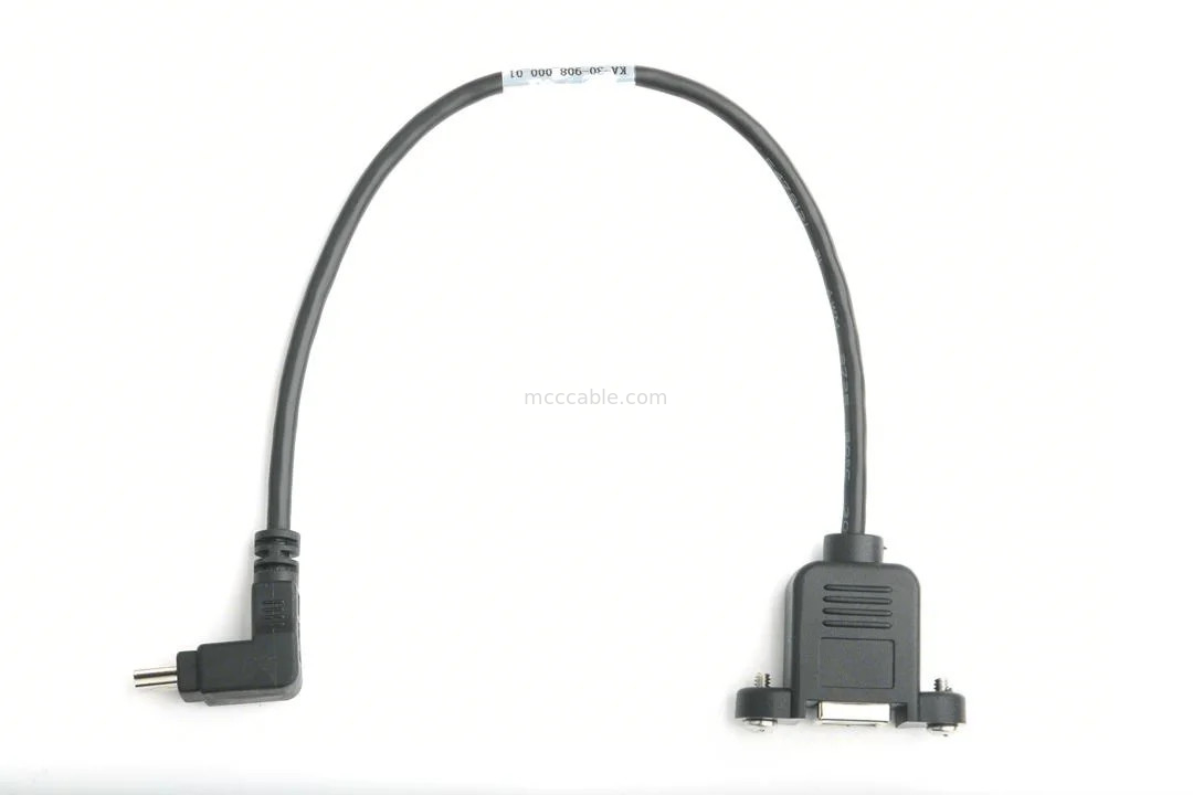 پورت USB نصب شده نوع B پانل زنانه ADAPTER نصب به USB MINI-B مرد زاویه بالا WTH قالب