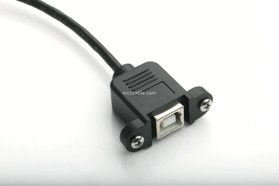 پورت USB نصب شده نوع B پانل زنانه ADAPTER نصب به USB MINI-B مرد زاویه بالا WTH قالب
