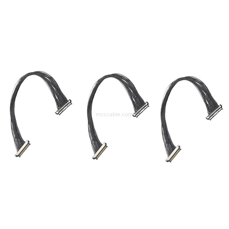 USL20-30SS-050B 0.4mm Micro Coax Cable Robust Industrial-Grade ZIF Connector For Extreme-Temperature Cameras