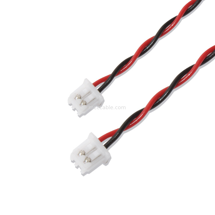 کابل اتصال دهنده JST Wire Harness XHP-2 22AWG UL1007 Black Red 2P Glued cable