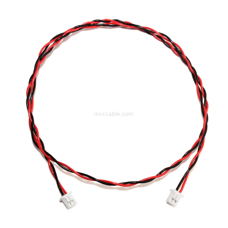 کابل اتصال دهنده JST Wire Harness XHP-2 22AWG UL1007 Black Red 2P Glued cable