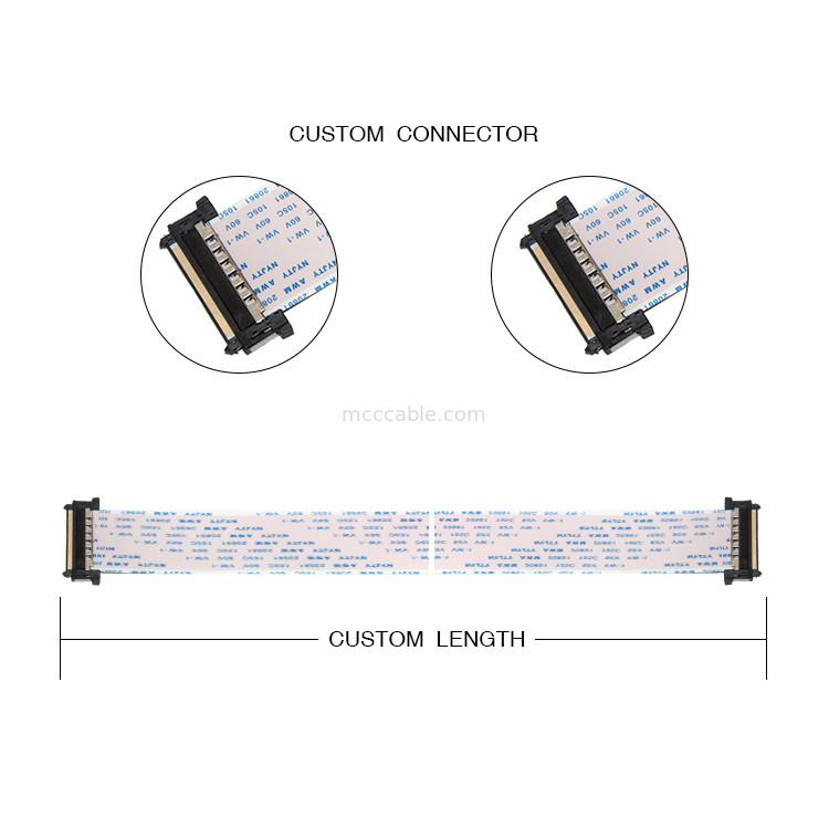 کابل 16 پین FFC FPC 0.5 Pitch A Type 20628 80C 60V VW 1 lvds display connector