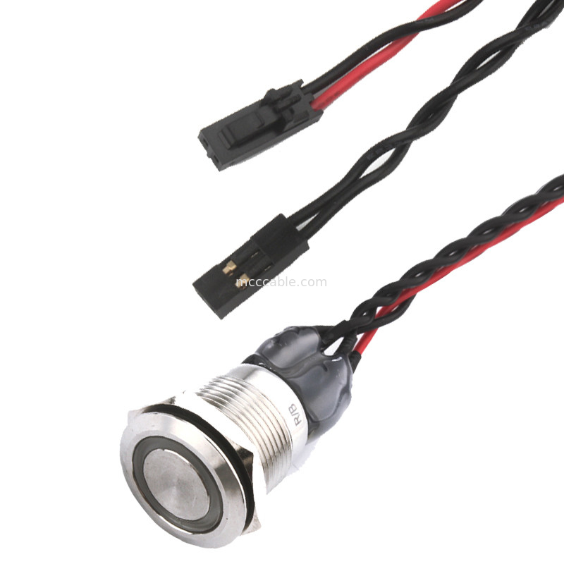 کابل سوئیچ تغذیه Bulgin Mpi002 28 D4 آبی قرمز برای Rl To Molex 50579402