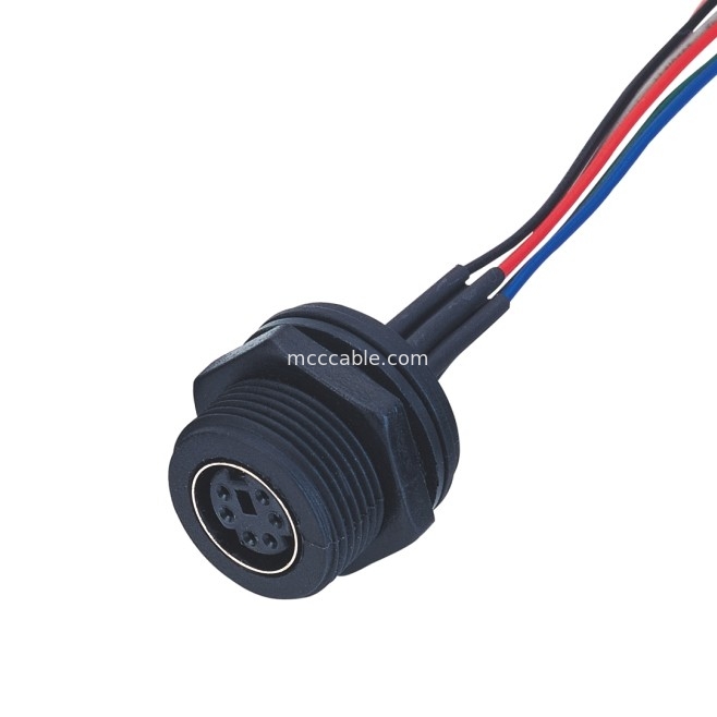 MD WF 6 Pin Mini Din Cable , IP67 Straight Isobus Cable کانکتور نمایشگر lvds
