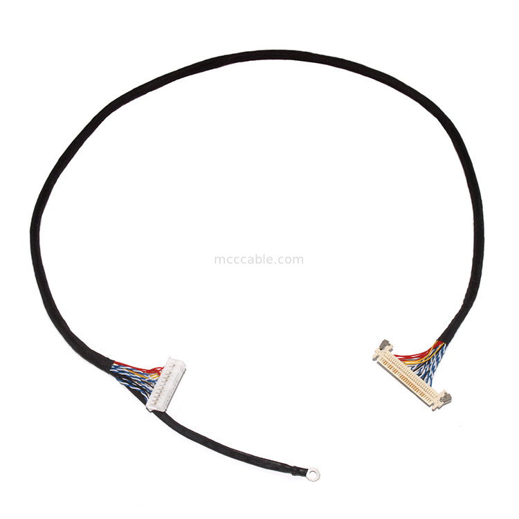 سفارشی کردن طول 2.0mm Pitch Lvds کابل مونتاژ 30 پین  DF11-24DS-2C به FI-X3OHL OEM / ODM