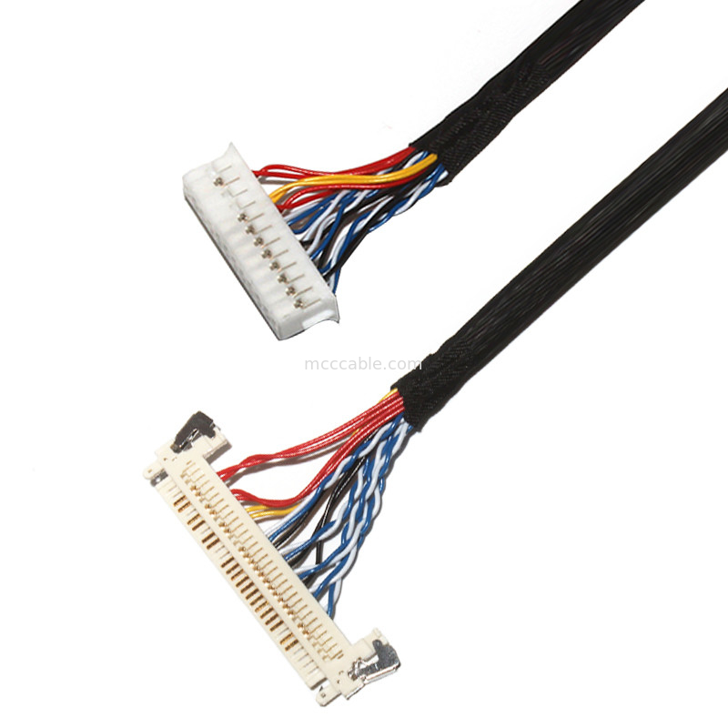 سفارشی کردن طول 2.0mm Pitch Lvds کابل مونتاژ 30 پین  DF11-24DS-2C به FI-X3OHL OEM / ODM