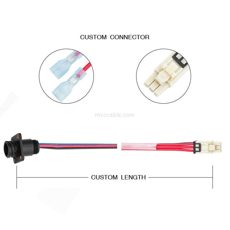 6 پین 100 میلی متر طول سیم مهار مونتاژ Molex 1722582106 تا 4 پین TE 208130-1