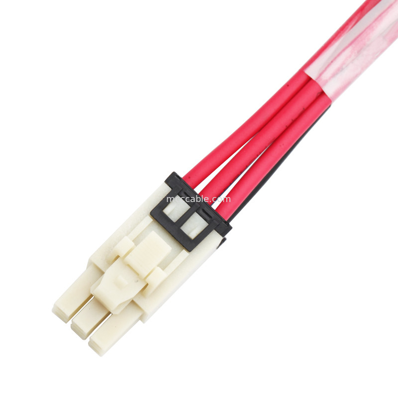 6 پین 100 میلی متر طول سیم مهار مونتاژ Molex 1722582106 تا 4 پین TE 208130-1