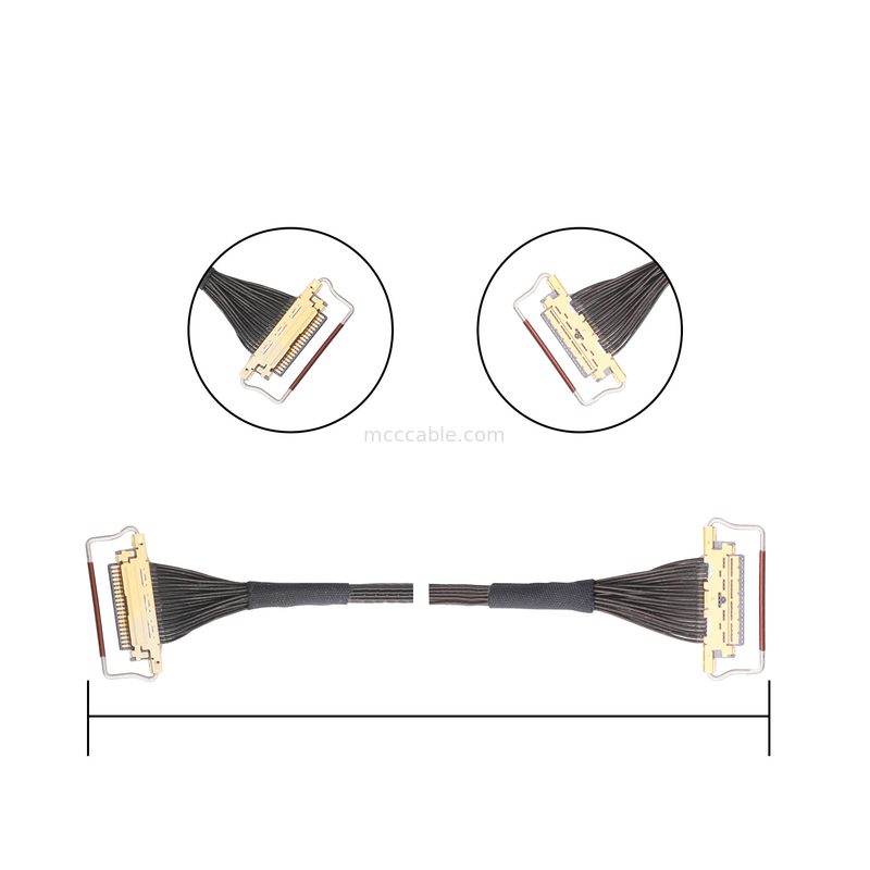 مونتاژ کابل Oem Lvds 0.5mm Pitch 20453-220t-03 کانکتور میکرو کواکسیال نوع جفت گیری افقی