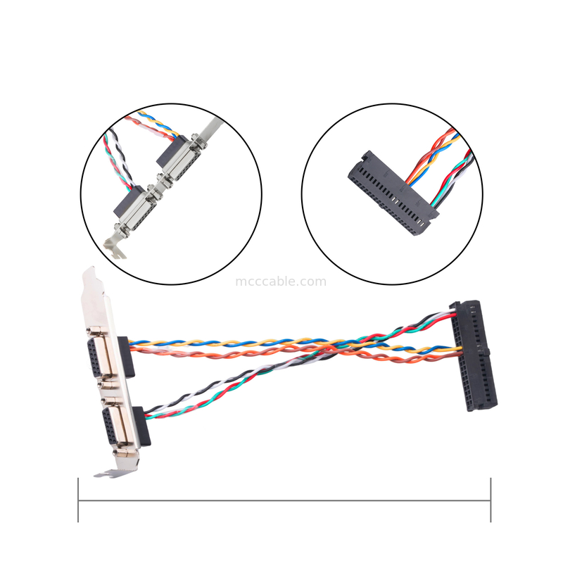2 جفت کابل Lvds Db15 کانکتور زن 15 پین 205205-2 برق به 40 پین