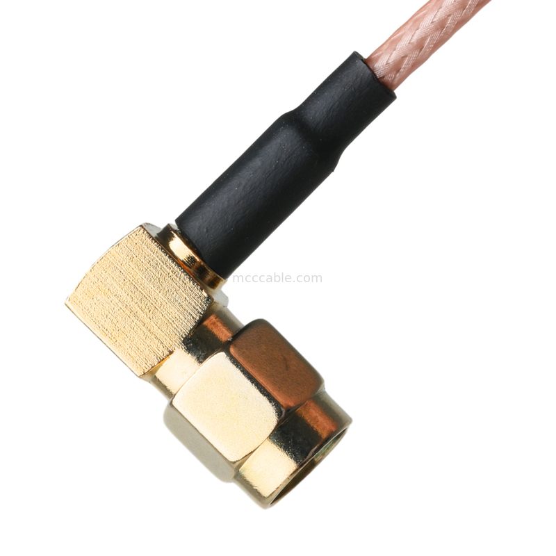 Ip67 Rohs کابل کوکسال سفارشی Ra Sma پلاگین زاویه راست پلاگین Rg316 Oem / Odm