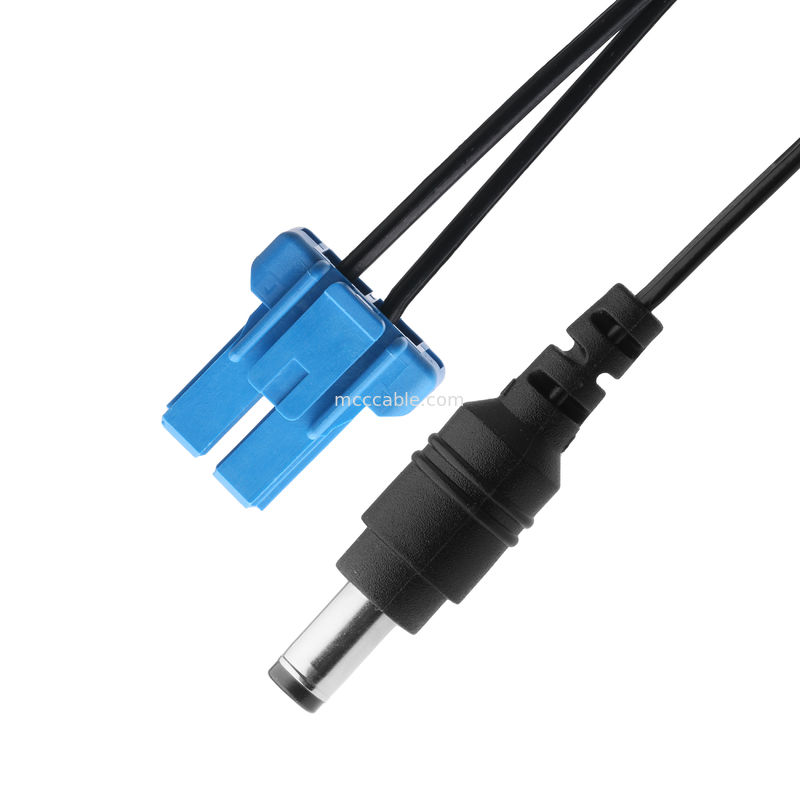 DC Plug 2.1*5.5mm Solder Type PVC شکل گیری به TE Blue Housing 2P کانکتور کابل زنانه
