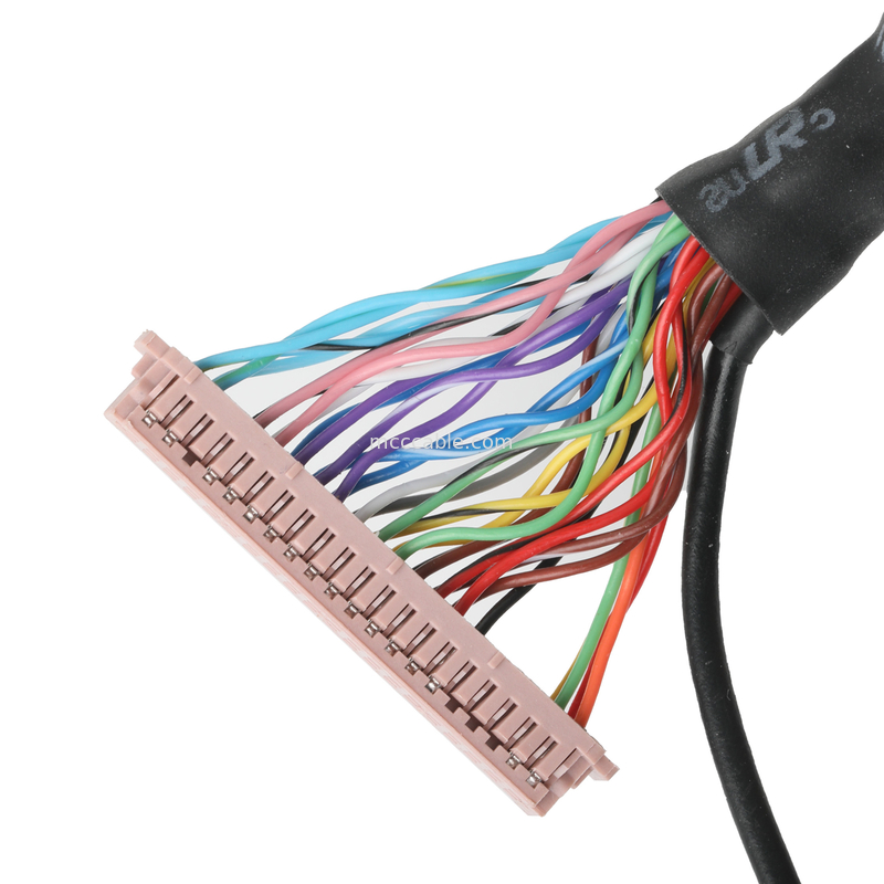 مجموعه کابل Lvds  DF13-40Pin Pitch 1.25mm به HD-SUB 26P FEMALE SLODER UL 1007 20AWG کابل OEM / ODM