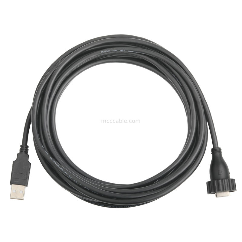 USB2.0 نوع A مرد نوع M رابط ضد آب به کابل USB2.0 کابل اتصال داده ثابت صنعتی برای خودرو