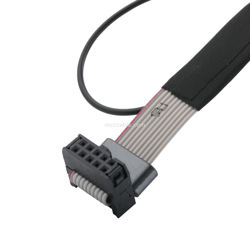 IDC FC-10P و TER M4 پیچ 1.27mm اتصال کابل زمینی با سیم حلقه UL2651 کابل 28AWG OEM / ODM