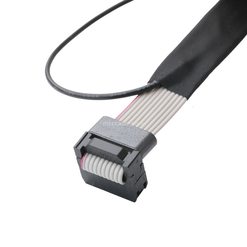 IDC FC-10P و TER M4 پیچ 1.27mm اتصال کابل زمینی با سیم حلقه UL2651 کابل 28AWG OEM / ODM