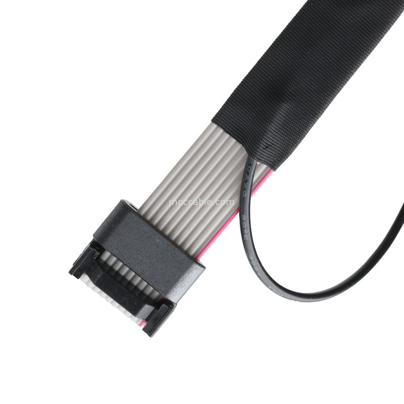 IDC FC-10P و TER M4 پیچ 1.27mm اتصال کابل زمینی با سیم حلقه UL2651 کابل 28AWG OEM / ODM