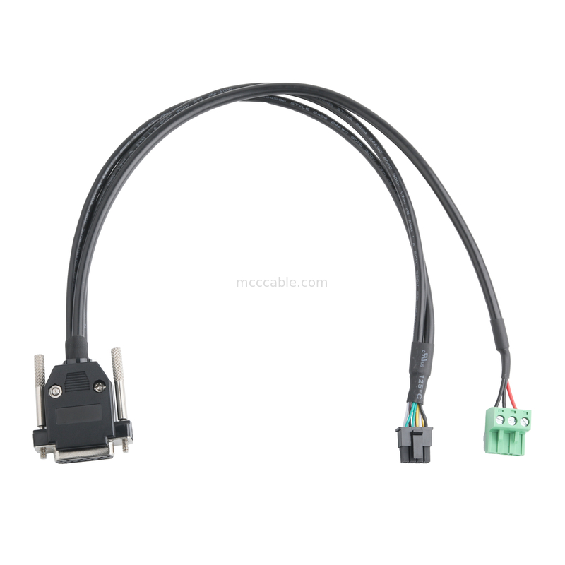 کانکتورهای کابل صنعتی سفارشی DB-15P زنانه به HSG 43025-0800 پچ 3.0mm و 691352710003 پچ 5.8mm