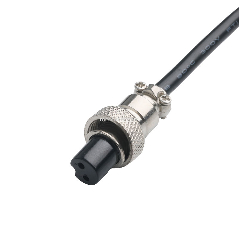 اتصال دهنده CLEAR PVC 30P D-SUB FEMALE به GX12 M12-2P اتصال دهنده های تجمع کابل سفارشی OEM / ODM