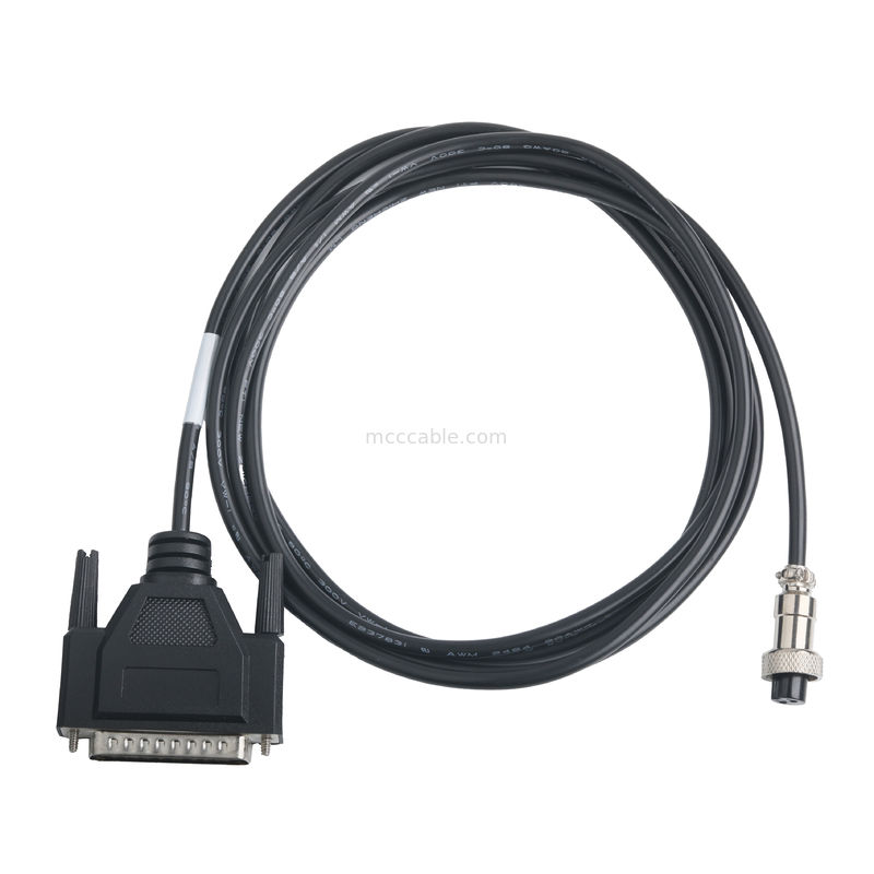 اتصال دهنده CLEAR PVC 30P D-SUB FEMALE به GX12 M12-2P اتصال دهنده های تجمع کابل سفارشی OEM / ODM