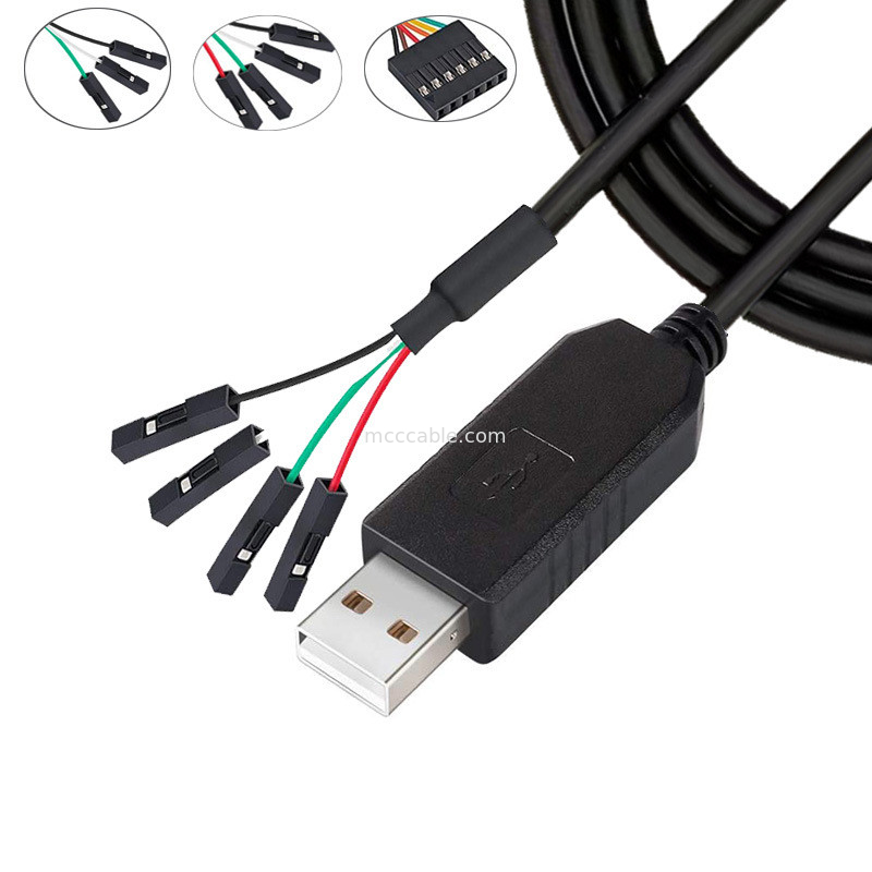 تراشه FTDI USB به 6P TTL-232R-3V3 ماژول سطح 5V کابل پورت سریال Ttl3.3v5v، شماره پین منبع برق سفارشی