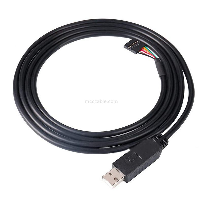 تراشه FTDI USB به 6P TTL-232R-3V3 ماژول سطح 5V کابل پورت سریال Ttl3.3v5v، شماره پین منبع برق سفارشی