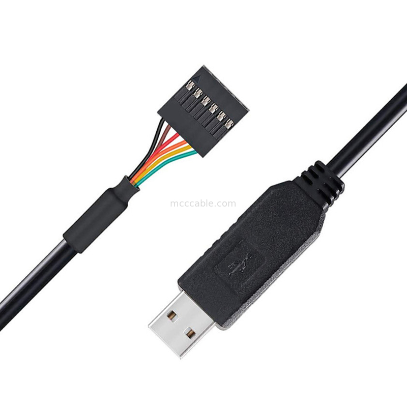 تراشه FTDI USB به 6P TTL-232R-3V3 ماژول سطح 5V کابل پورت سریال Ttl3.3v5v، شماره پین منبع برق سفارشی