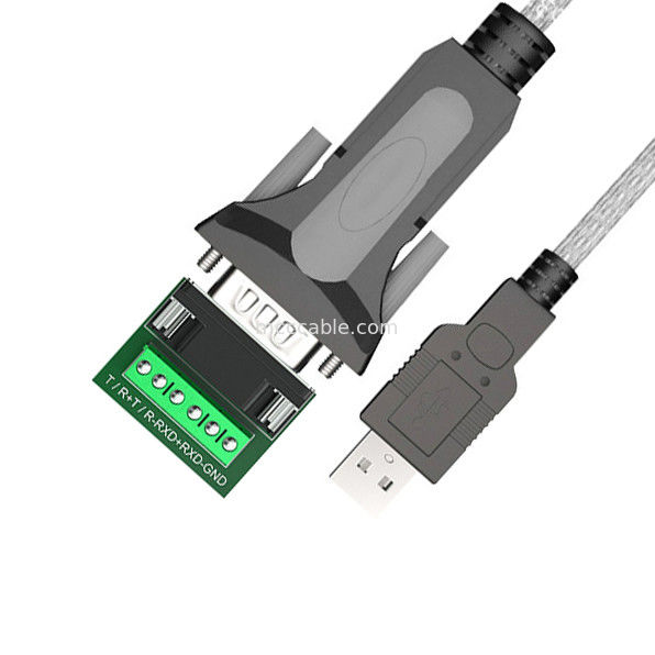 USB-A به RS485 پورت سریال DB9 کابل سیگنال دیجیتال صنعتی، پشتیبانی از سفارشی سازی رابط مختلف