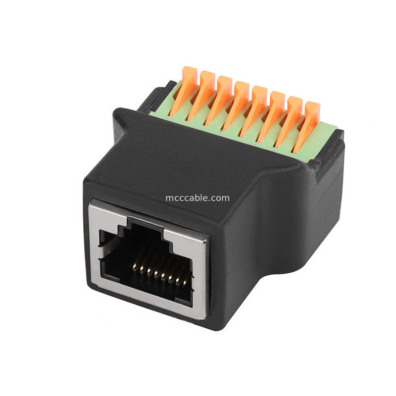 پروتکل RJ45 به ترمینال اتصال سریع هسته 8Pin بدون جوش زنانه 8P8C شبکه سر کریستال، با رشته