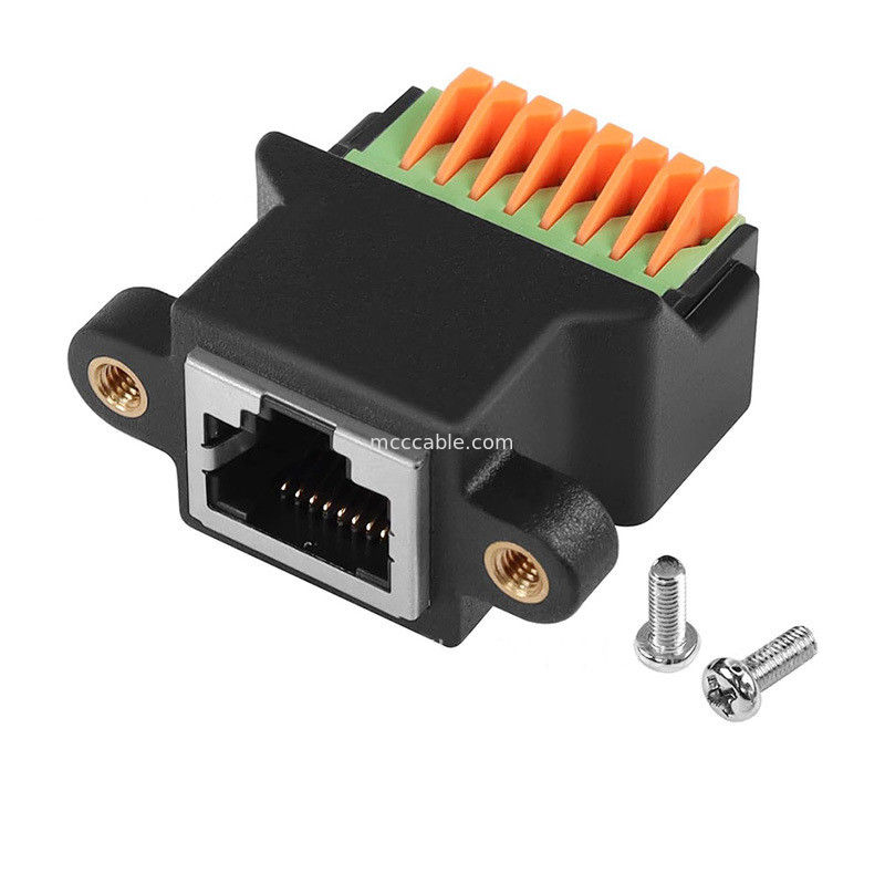 پروتکل RJ45 به ترمینال اتصال سریع هسته 8Pin بدون جوش زنانه 8P8C شبکه سر کریستال، با رشته