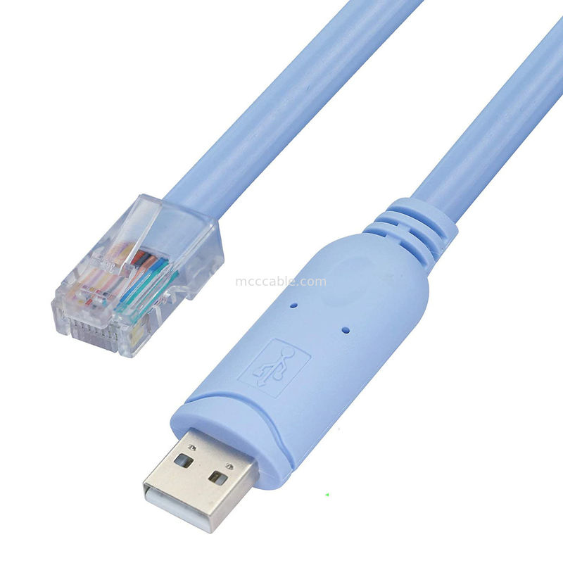 کانکتور ربات سفارشی صنعتی USB به RJ45 به 8P8C سر کریستال به RS232 کابل کنترل سوئیچ پورت سریالی
