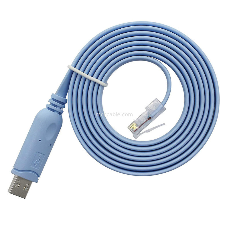 کانکتور ربات سفارشی صنعتی USB به RJ45 به 8P8C سر کریستال به RS232 کابل کنترل سوئیچ پورت سریالی