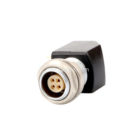 سری B Z12 4Pin Double Nut Socket 90° Angled Double Nut Fixed For Printed Circuit Boards (بورد های مدار چاپی)