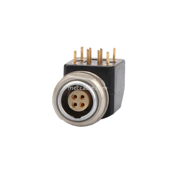 سری B Z12 4Pin Double Nut Socket 90° Angled Double Nut Fixed For Printed Circuit Boards (بورد های مدار چاپی)