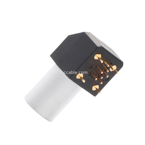 کانکتور دایره ای داخلی سری B Z11 8Pin زاویه ای پلوپز زمین گیر ثابت سوکت 90 ° سوکت زاویه ای برای صفحه مدار