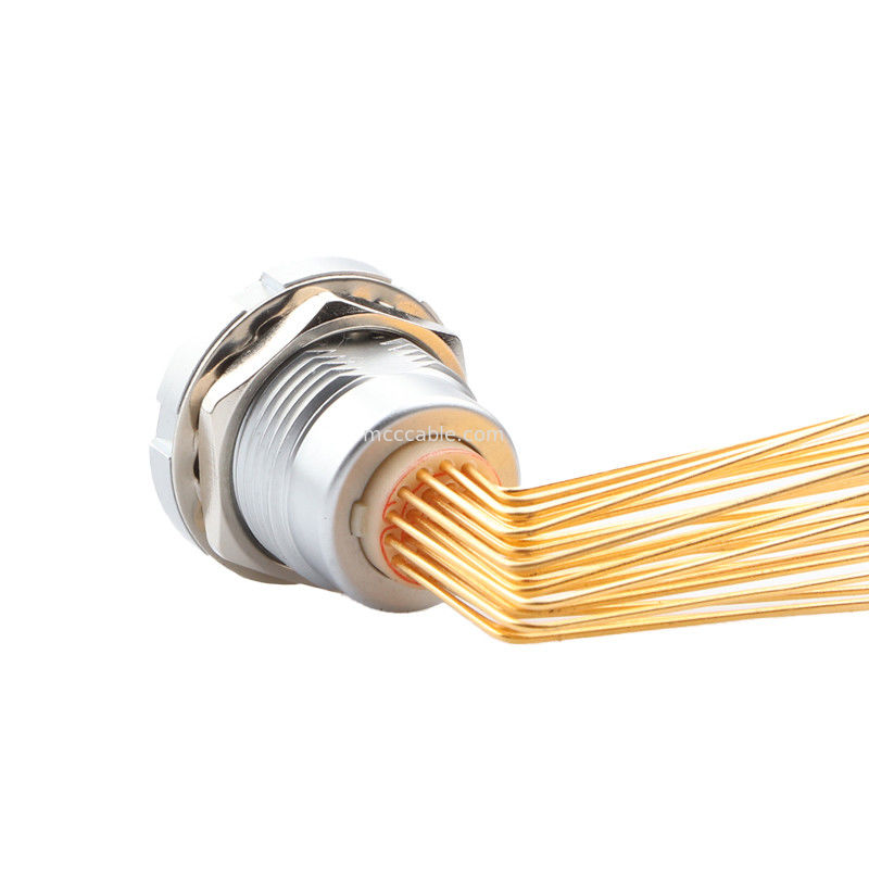 کانکتور دایره ای ضد آب Z2 26Pin Double Nut 90° Angle Pin Core داخلی و خارجی