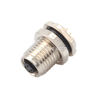 اتصال دایره ای کد M5-A 4Pin سری ضد آب زنانه با فلانج پانل M5 سوکت مرد PCB