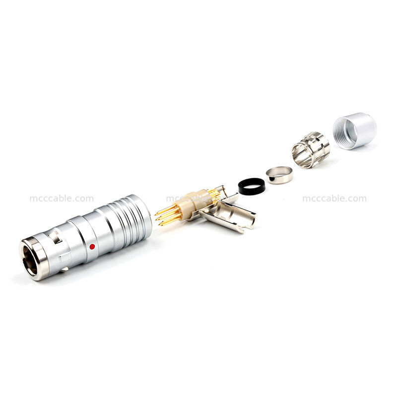 1K-T1-8P Military-Grade Aviation Plug -40°C to 85°C, Gold Contacts, IP67
