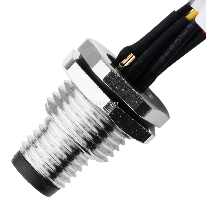 IP67 کابل ضد آب سیم به سیم M8 مرد به 1.25mm Pitch Connector UL1061