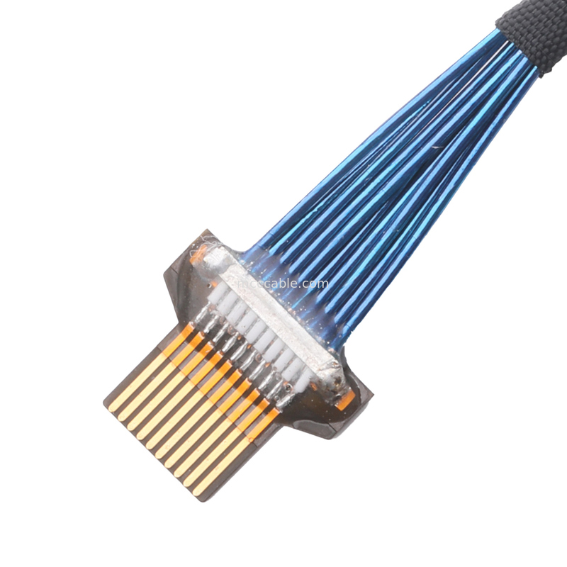 36AWG Micro Coaxial Cable – 50Ω Impedance – FPC 10-Pin to FPC 10-Pin – UL1354