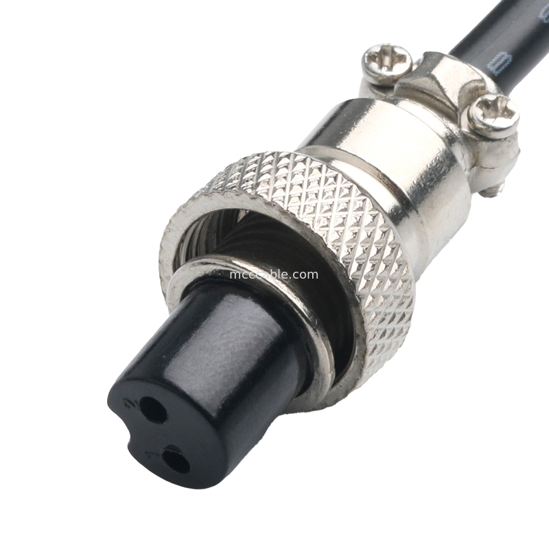 25-Pin Male to M12-2P Female Wire Harness - UL2464 20AWG 2C Black Jacket