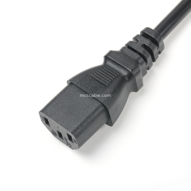 IEC C14 Panel Mount به C13 Power Cord Assembly با سیم زمین