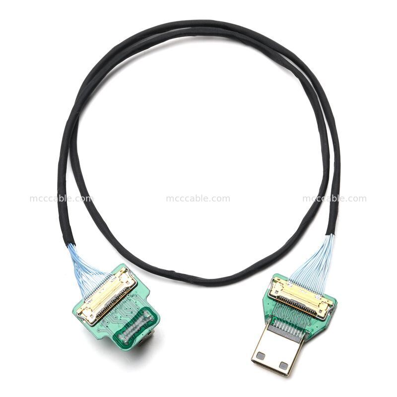 Custom Micro HDMI to Mini HDMI Micro Coax Cable Assembly for Embedded Display Systems