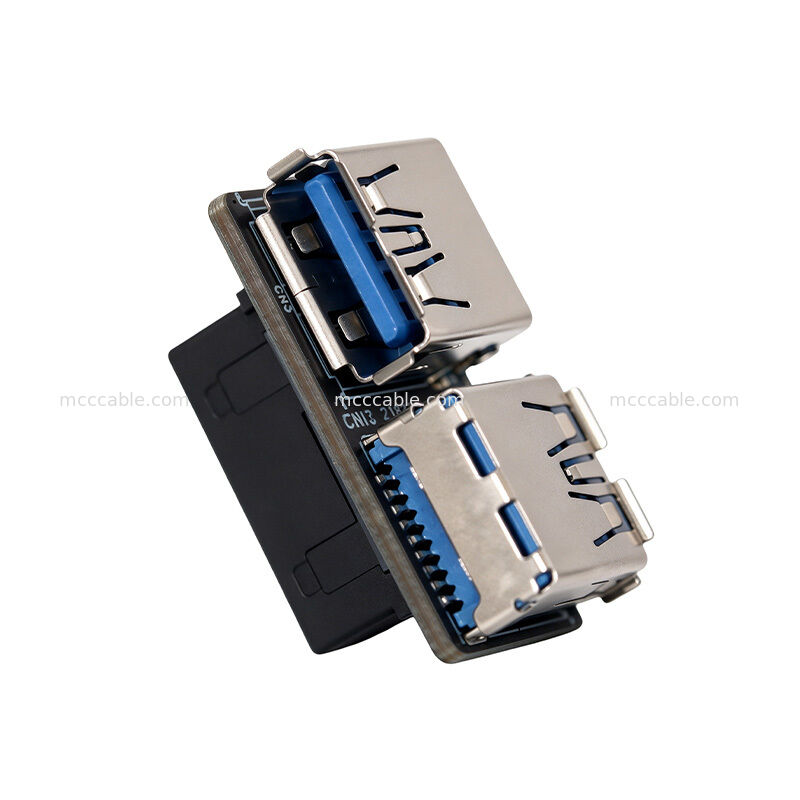 Dual-Angle USB 3.0 Type-A Expansion Bracket for Internal Motherboard Headers